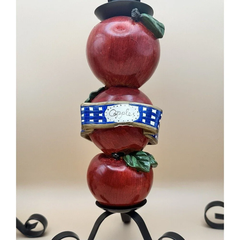 Vintage Homco Home Interiors Fruit Votive Candle Holder Set 3 Apple Pear Grape